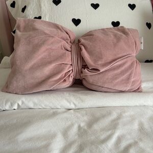 Elegant Blush Bow Pillow